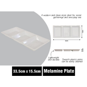 Royal White Melamine Serving Plate 3 Section